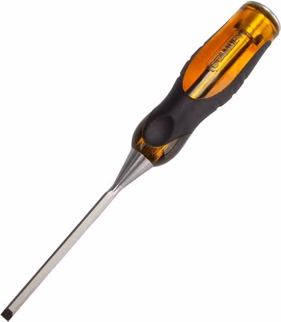 Stanley Fatmax Thru Tang Stainless Steel Wood Chisel in Black and Orange