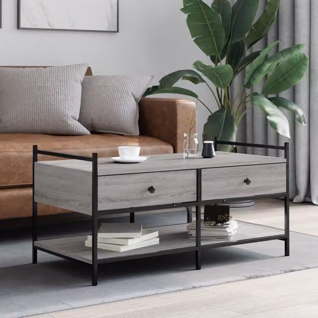 Berkfield Home Grey Sonoma Coffee Table W/D/H: 99 x 50 x 50 cm – 1