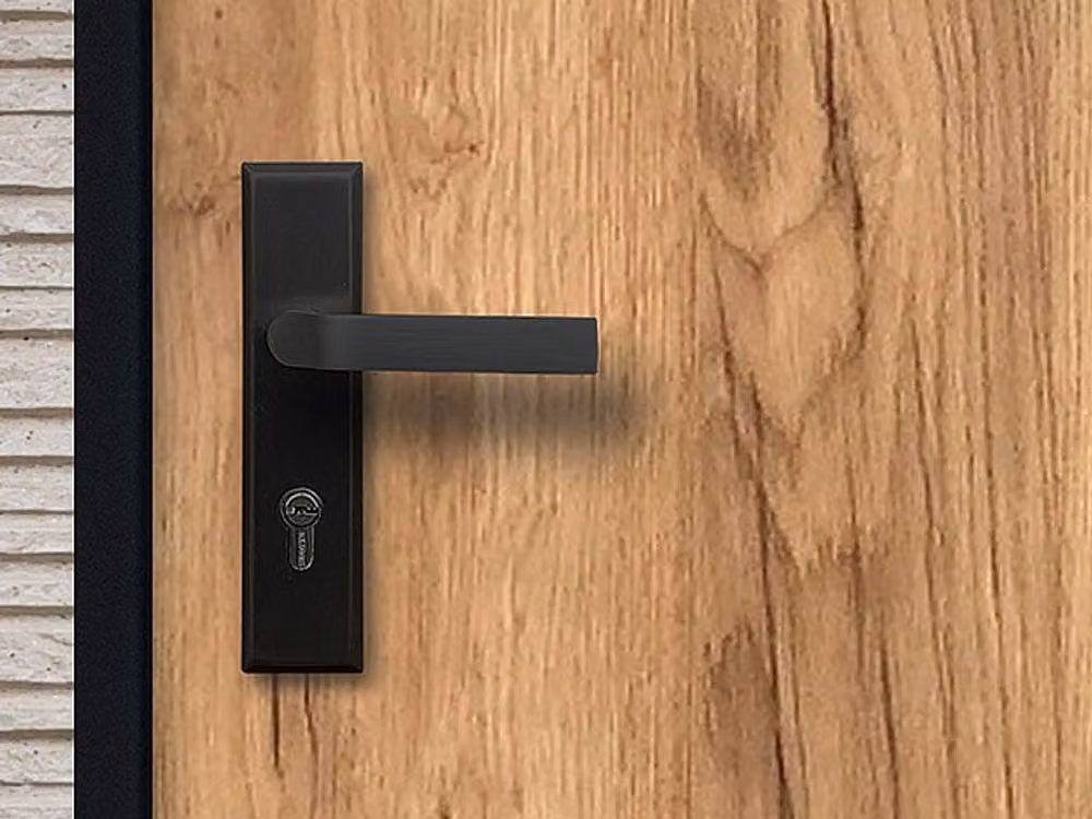 Vente-unique Full Panel Steel Front Door in Light Oak Effect, Right-Hand, H: 207 cm, W: 100 cm – 3