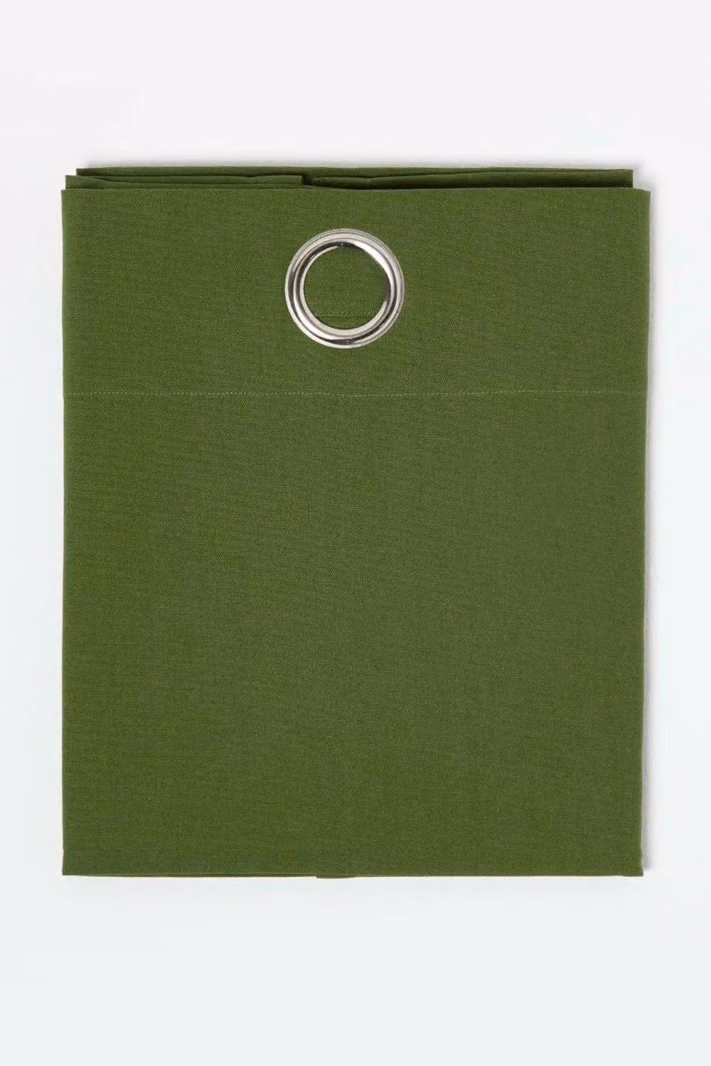 Homescapes Plain Green Cotton Eyelet Curtain Pair, Width: 140 cm, Drop: 229 cm – 3