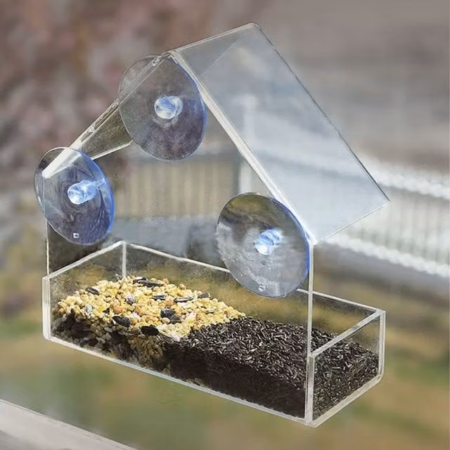 Garden Mile Clear Window Bird Feeder Feeding Station with 1 kg Bird Seed