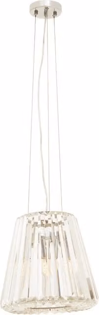 Orsina 3 Bulb Bronze and Silver Pendant Light with Transparent Crystal-Textured Glass Cone Shades – 1