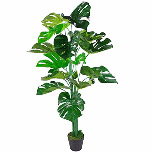 Leaf Design Realistic Artificial Monstera Cheese Plant, Green, Height: 120 cm