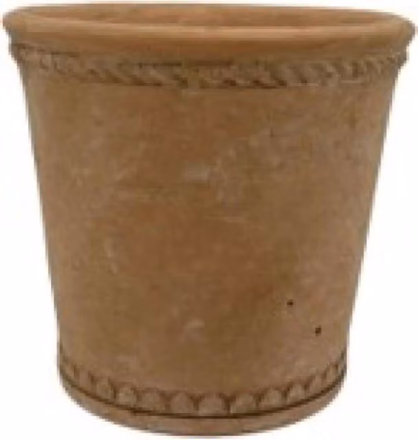 KDMD Terracotta Tapered Cement Pot in Brown