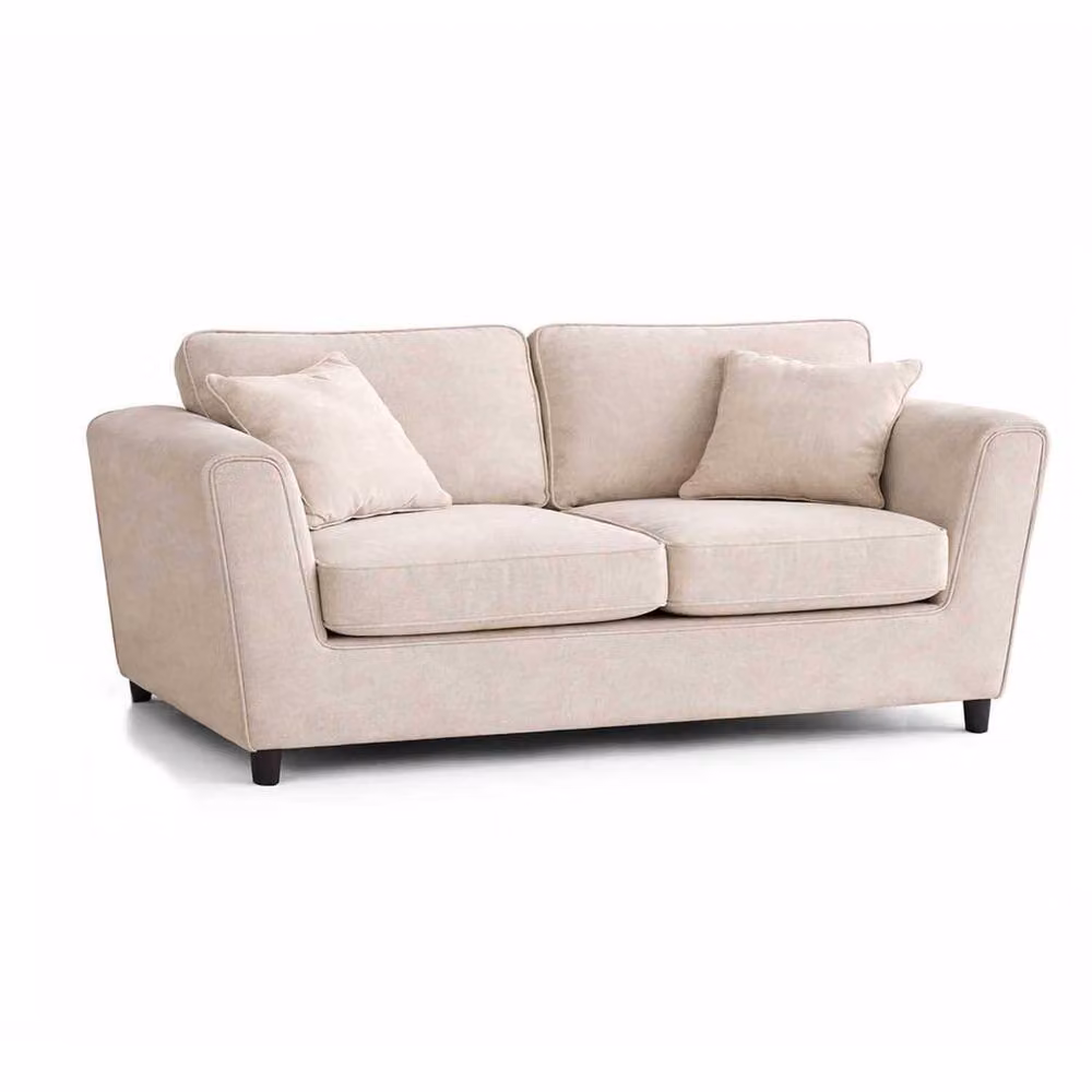 Furnishings For Less UK Ascot 3 Seater Sofa in Beige Chenille Fabric with Scatter Cushions – 2
