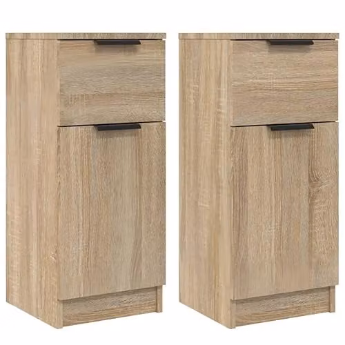 vidaXL Set of 2 Sonoma Oak Sideboards in Brown, W/D/H: 30 x 30 x 70 cm – 1