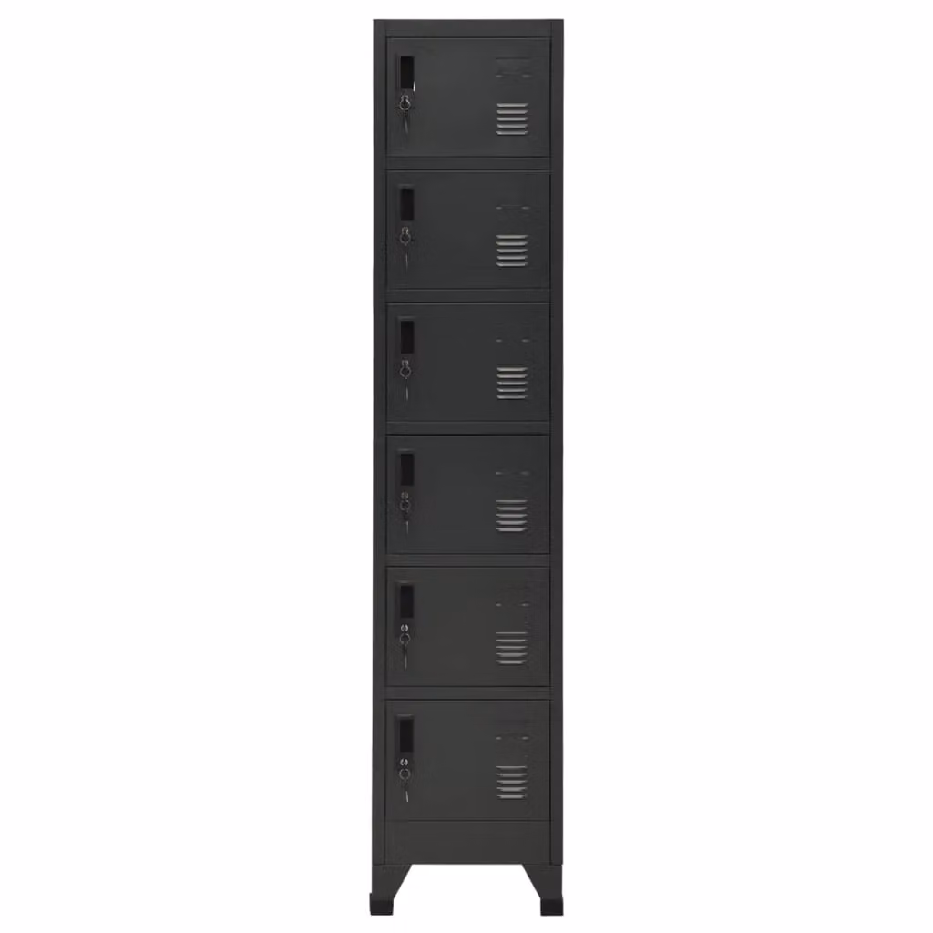 Berkfield Home Anthracite Metal Locker Cabinet with Hinged Doors, W/D/H: 38 x 40 x 180 cm – 2