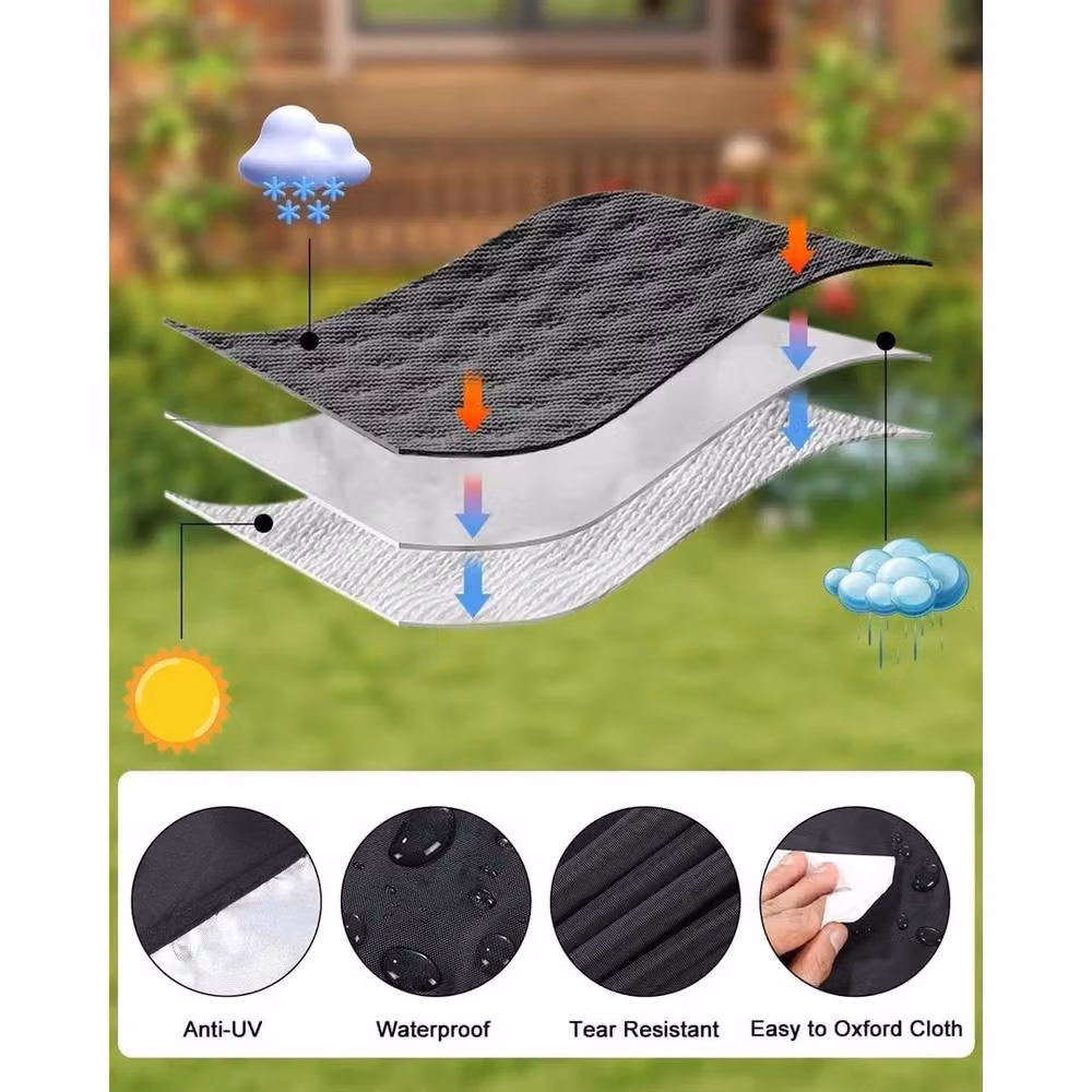 FLAVORA Waterproof Resistant IBC Container Cover in Black, 0.6m2 – 4