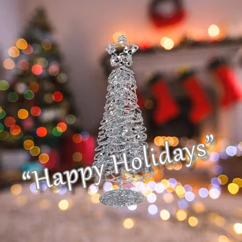 VFM e-Store Silver Glittery Christmas Tree Decoration, H 21 cm x W 8 cm – 3