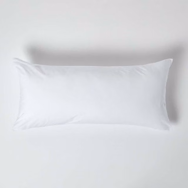Homescapes 200 Thread Count White Egyptian Cotton Percale Pillowcase W/D/H: 80 x 40 x 1 cm
