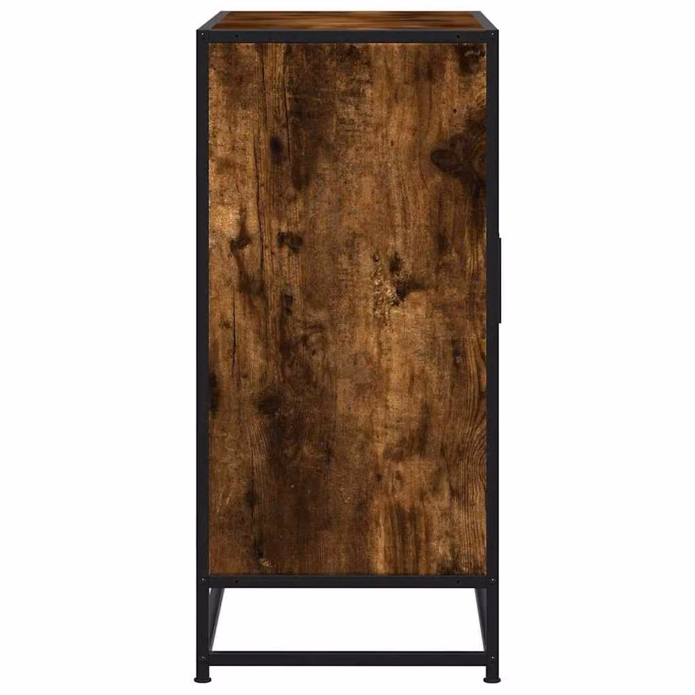 Berkfield Home Industrial Sideboard in Smoked Oak and Brown, W/D/H: 68 x 35 x 76 cm – 6