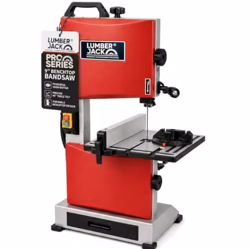 Lumberjack 9 Inch Mini Benchtop Bandsaw, 300W, Red – 1