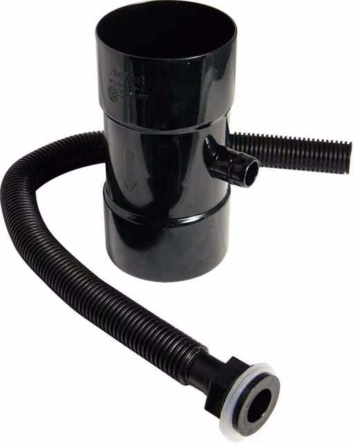 FloPlast Round PVC Rainwater Diverter, 80mm, Black