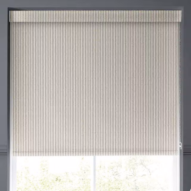 Emily Bond Oscar Stripe Made to Measure Blackout Roller Blind in Grey