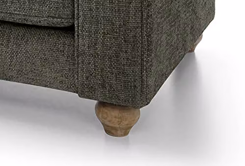 Abakus Direct Ingrid Three Seater Sofa in Rifle Green Braided Chenille Fabric, W: 215 cm, D: 90 cm, H: 60 cm – 6