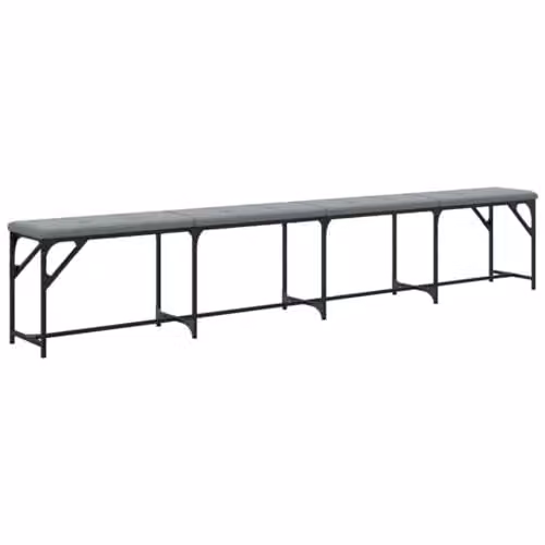 vidaXL Modern Dining Bench in Grey Fabric and Metal, W: 248 cm, D: 32 cm, H: 45 cm – 1