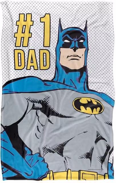 Warner Bros. Batman No.1 Dad Super Soft Silky Touch Throw Blanket, Multicolour, Large