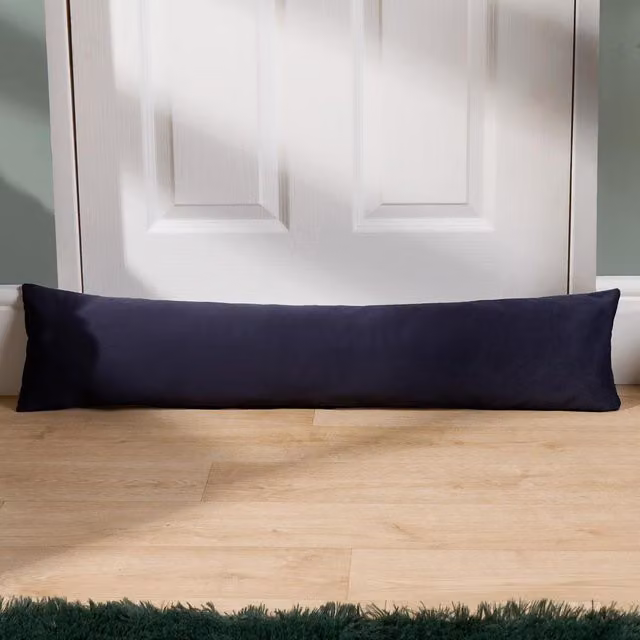 OHS Matte Velvet Door Draught Excluder Draft Insulator in Blue