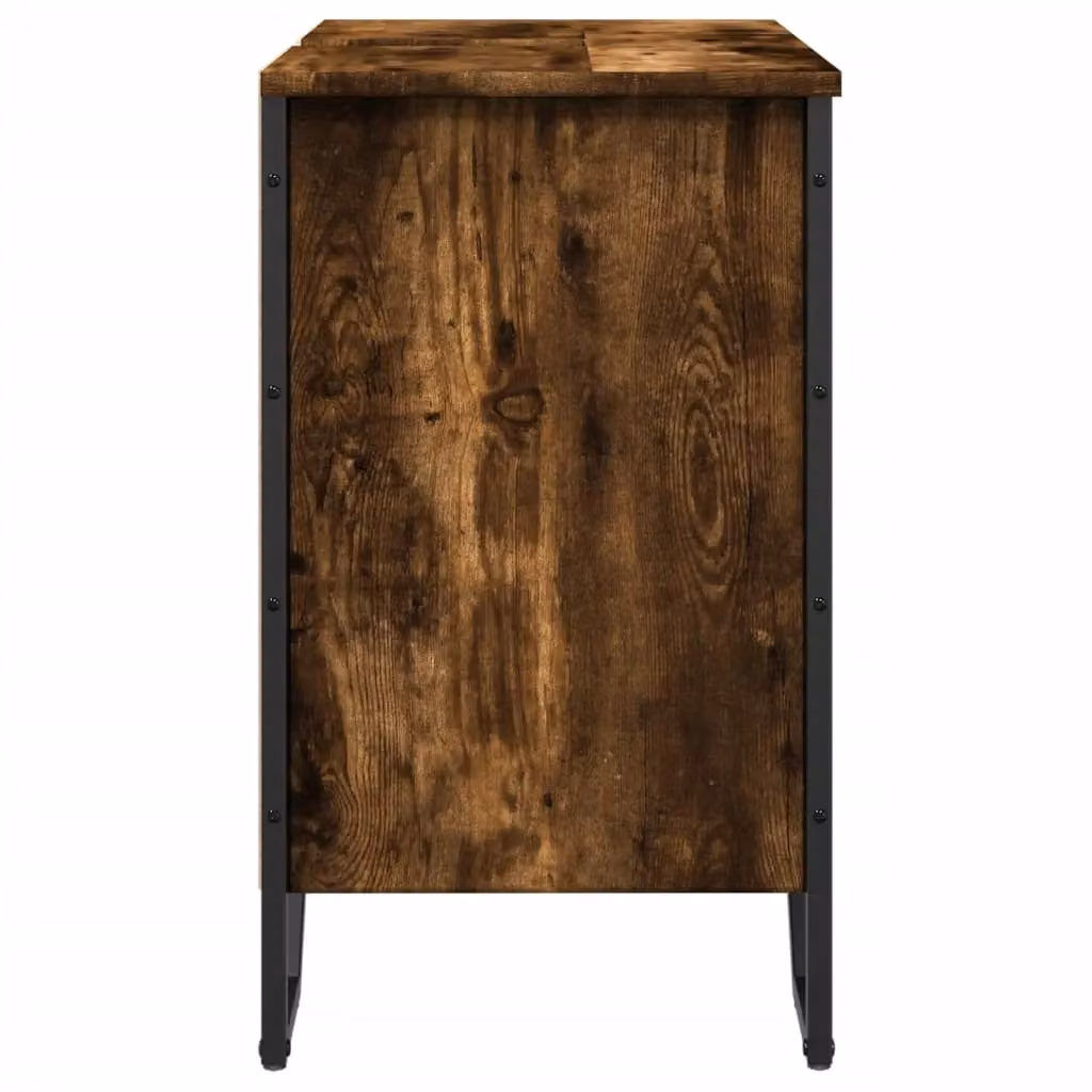 Berkfield Home Smoked Oak Bathroom Sink Cabinet, W/D/H: 60 x 35 x 60 cm – 4