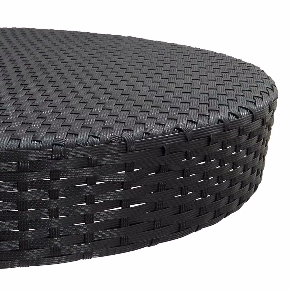 Berkfield Home Black Poly Rattan Garden Table W/D: 106 x 75.5 cm – 2