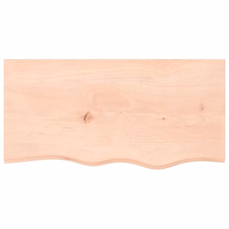 Berkfield Home Brown Untreated Solid Wood Bathroom Countertop W: 80 cm, D: 40 cm, H: 2-6 cm