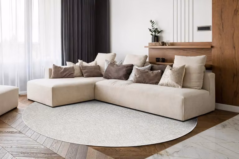 RugsX Casablanca Plus Round Yellow Polyester Rug, Diameter: 100 cm