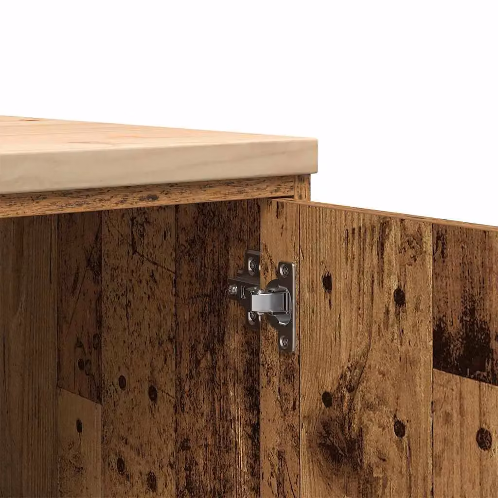 Berkfield Home Rustic Solid Pine Garage Storage Cabinet in Brown, W/D/H: 51 x 30 x 85 cm – 5
