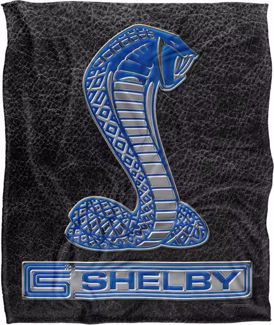 LOGOVISION Shelby Cobra Metal Cobra Super Soft Microfibre Fleece Throw Blanket in White, W/D/H: 152 x 127 cm – 6