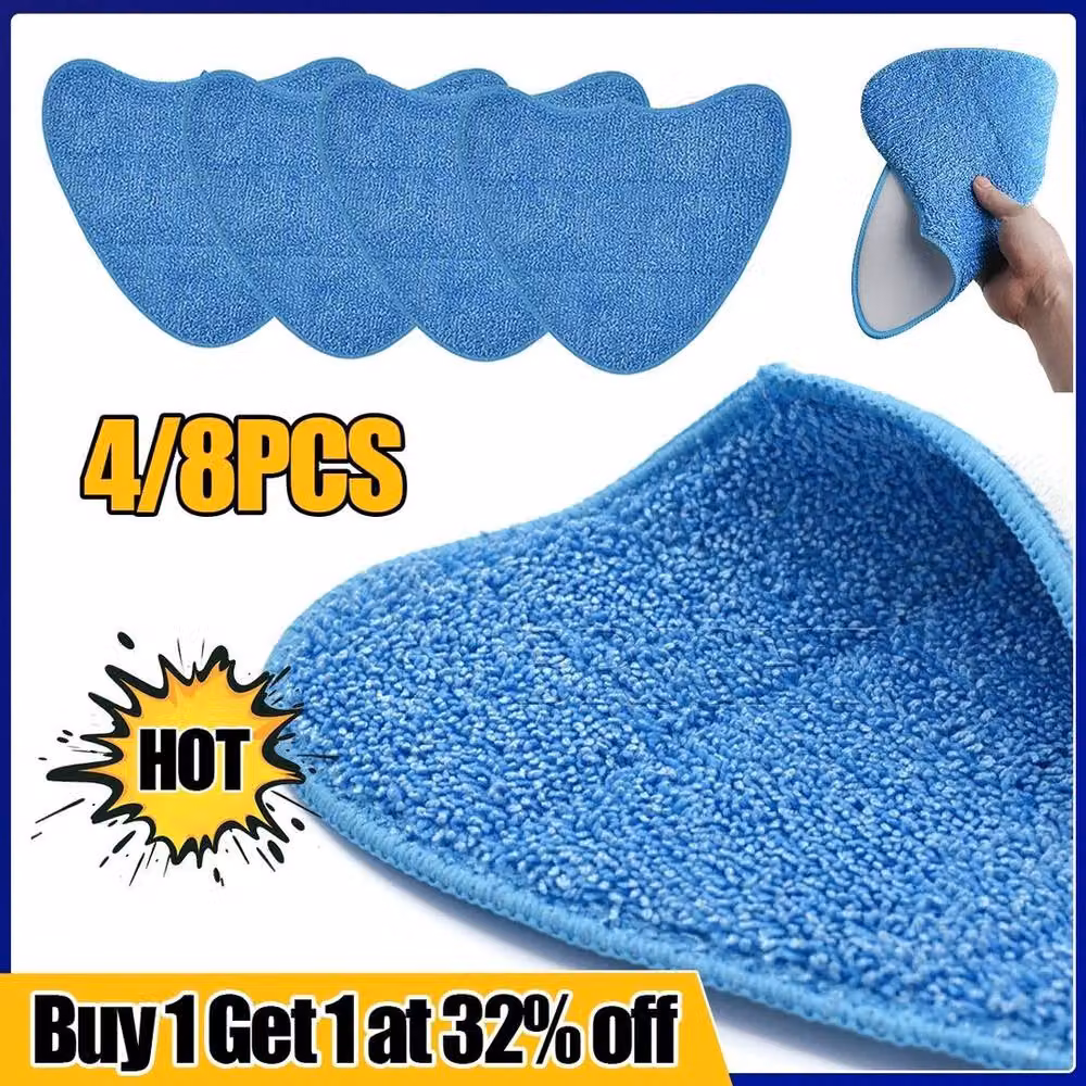 FLAVORA 4-Piece Replacement Steam Mop Cleaning Pads in Blue, W: 100 cm, D: 50 cm – 2