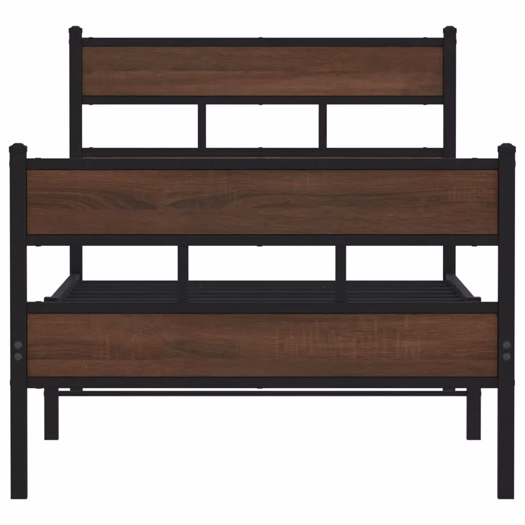 Berkfield Home Metal Bed Frame with Headboard and Footboard in Brown, W/D/H: 80 x 200 cm – 3