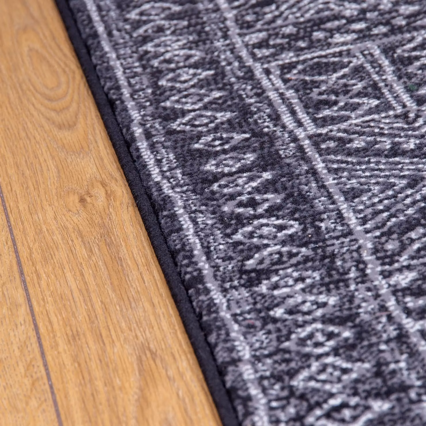runrug Afrikans Hallway Carpet Runner Rug in Black, W: 60 cm, L: 300 cm – 4