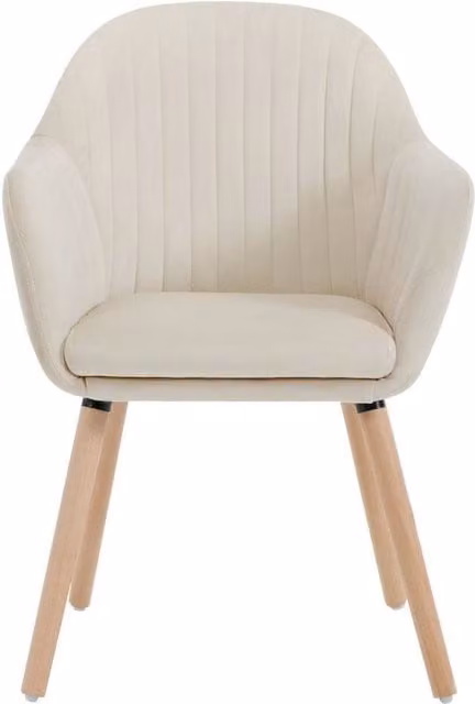 SPETLEK Beige Kitchen Dining and Living Room Corner Chair with Armrests