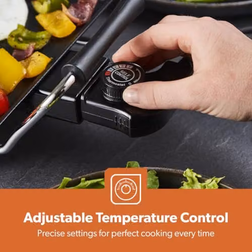 Geepas Electric Teppanyaki Table Top Grill and Griddle with Non-Stick Coating and Adjustable Thermostat, Black – 4