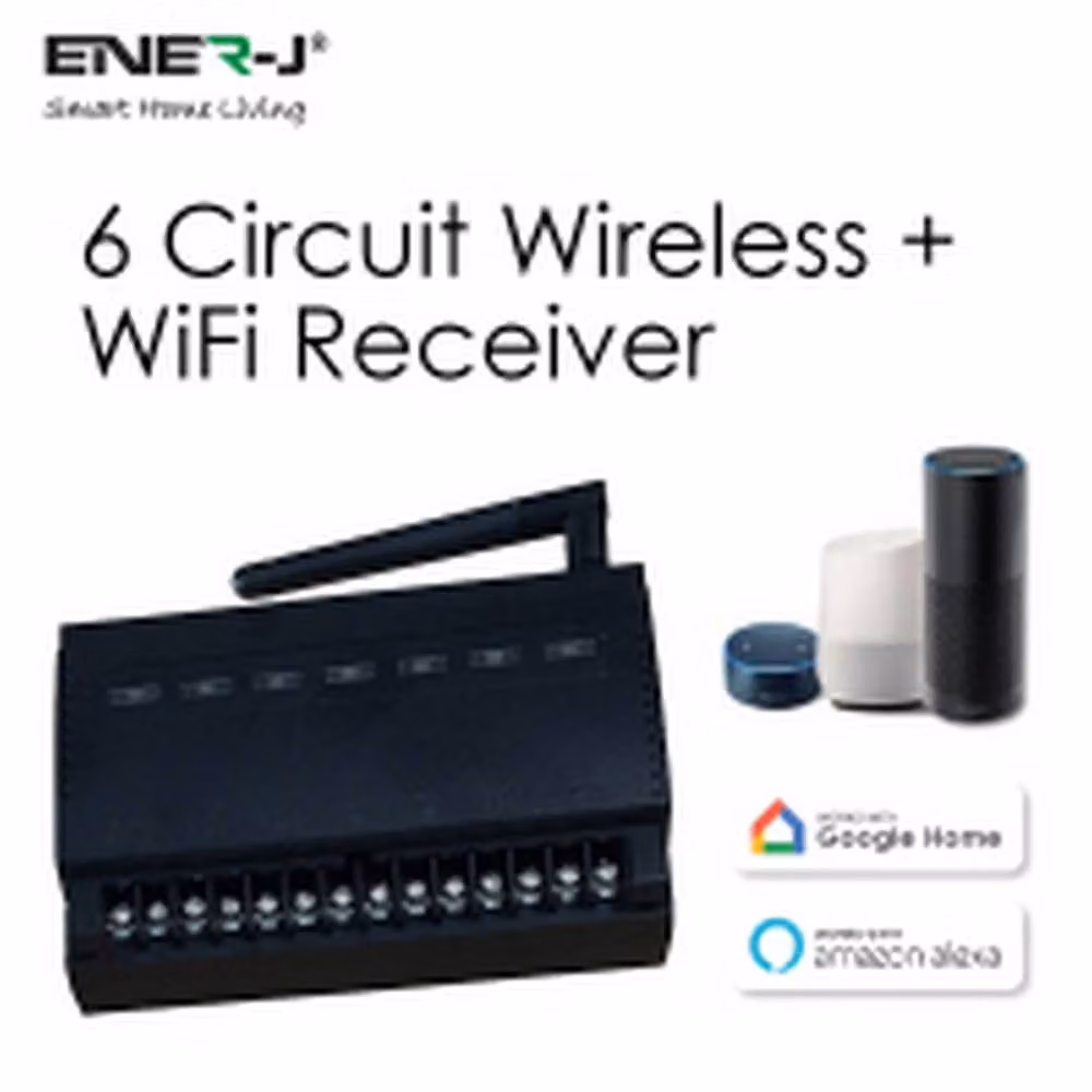 ENER-J PRO Series Smart WiFi RF 6 Circuit Receiver in Black – 2