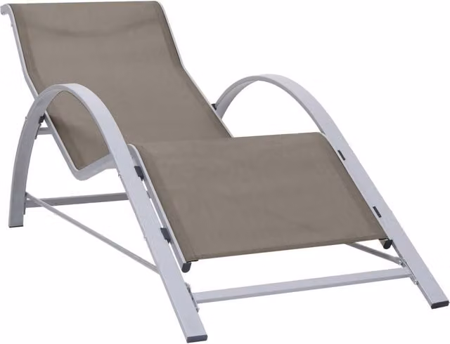 Berkfield Home Sunlounger with Powder Coated Aluminium Frame and Textilene Fabric in Beige