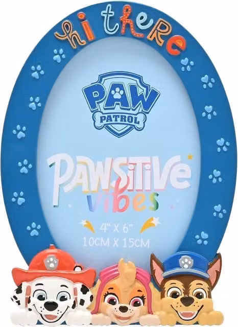 Paw Patrol Hi There Oval Resin Photo Frame, Blue and Multicolour – 1