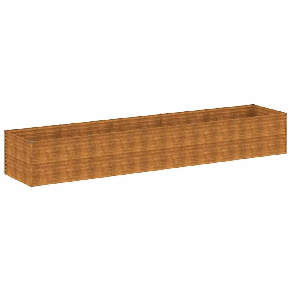 Berkfield Home Garden Raised Bed in Brown Corten Steel, W/D/H: 479 x 100 x 69 cm – 2