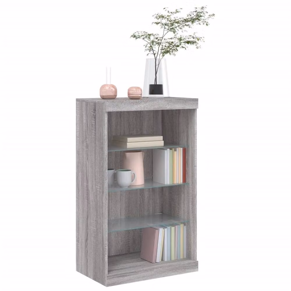 Berkfield Home Modern Sideboard with Integrated LED Lights in Grey Sonoma, W: 60.5 cm, D: 37 cm, H: 100 cm – 3