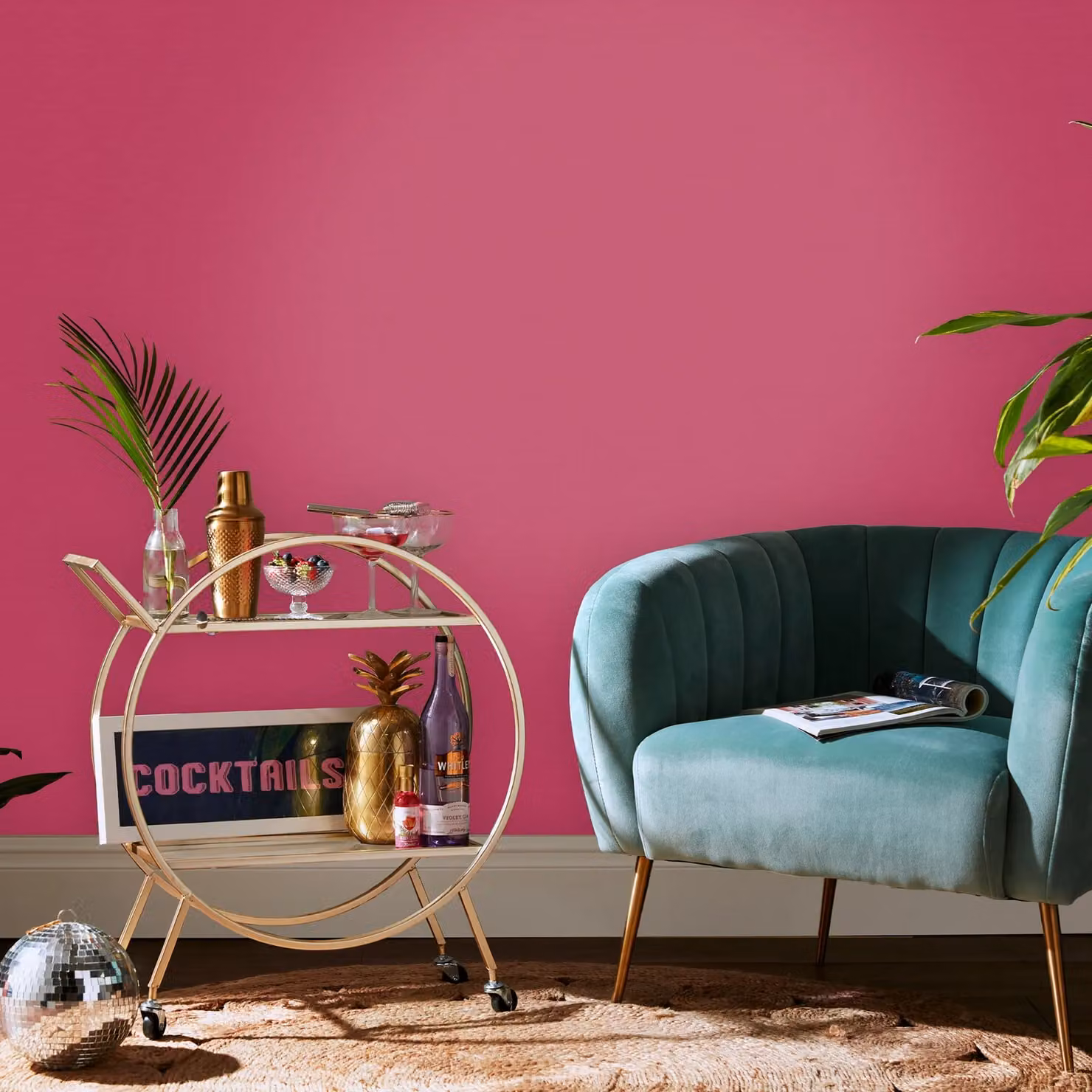 Envy Stitch Please Raspberry Textured Plain Wallpaper in Pink, W: 52 cm, H: 1000 cm