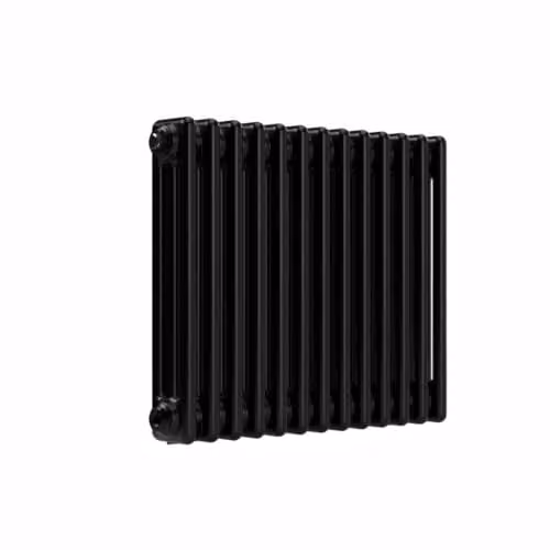 Lux Heat Black Horizontal 3 Column Traditional Steel Radiator, W: 60.5 cm, H: 50 cm – 1