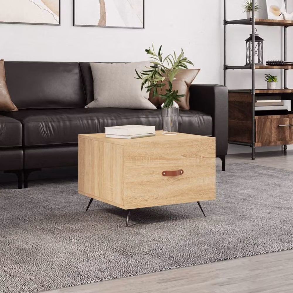 Berkfield Home Sonoma Oak Coffee Table in Beige, W/D/H: 50 x 50 x 40 cm – 2