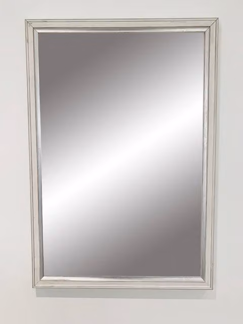 Benjamin Tate Design LTD White Rectangular Wall Mirror with Silver Glass, W/H: 81 x 81 cm