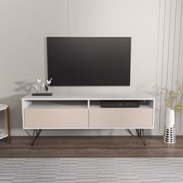 Decorotika Flay TV Unit in White and Beige