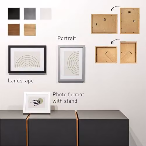 Nielsen Design Velino A2 Picture Frame with Abstract Geometric Poster Print, Black, W: 42 cm, H: 59.4 cm – 4