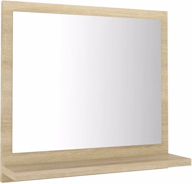 Berkfield Home Rectangular Modern Bathroom Wall Mirror in Brown Sonoma Oak, W/D/H: 40 x 10.5 x 37 cm