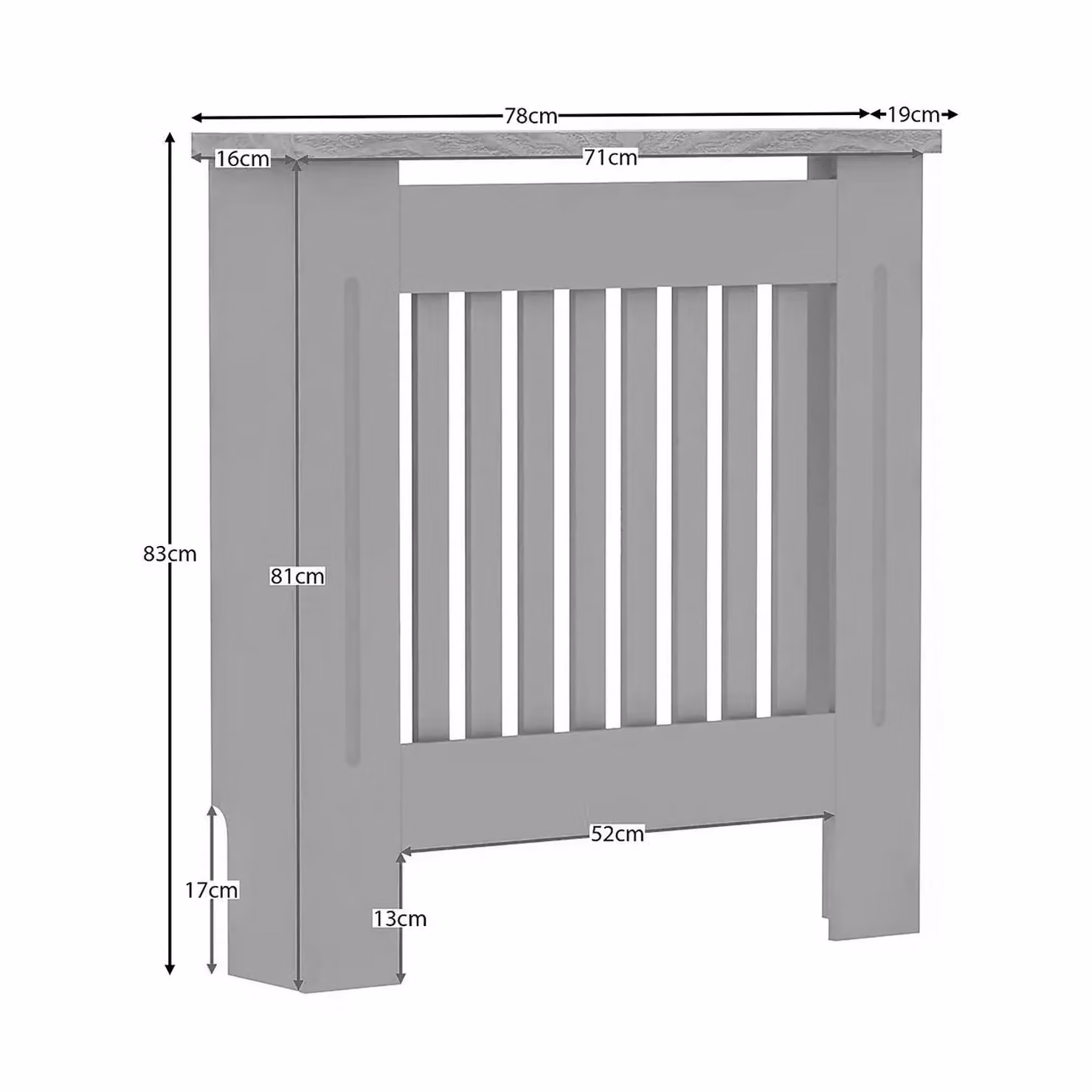 Neo Belgravia Decorative Radiator Cover in Grey, Large – 4