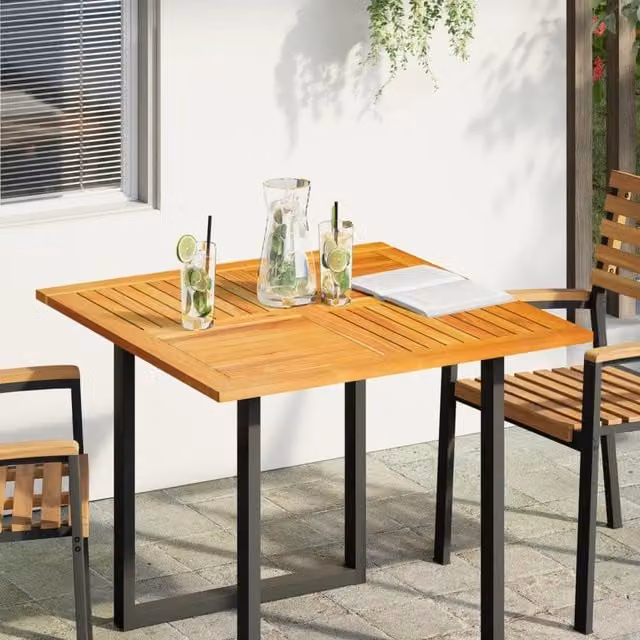 Berkfield Home Square Solid Wood Acacia Table Top, Brown, W: 90 cm, D: 90 cm, H: 2.2 cm