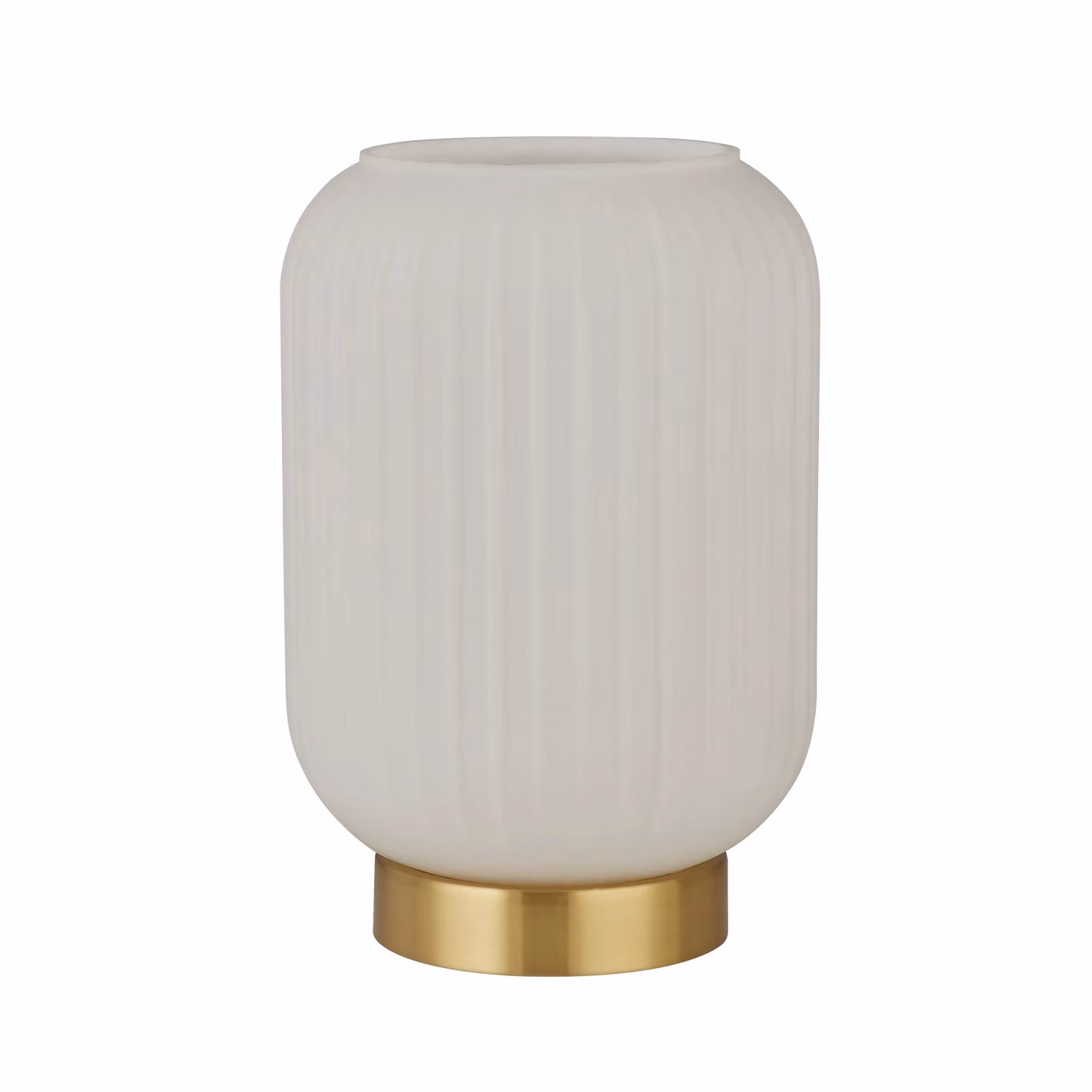 Lighting Collection Art Deco Frosted Glass Table Lamp in White and Gold/Brass – 2