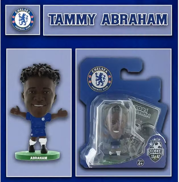SoccerStarz Chelsea FC Tammy Abraham Home Kit Classic Mini Figure, Blue, Height: 5 cm