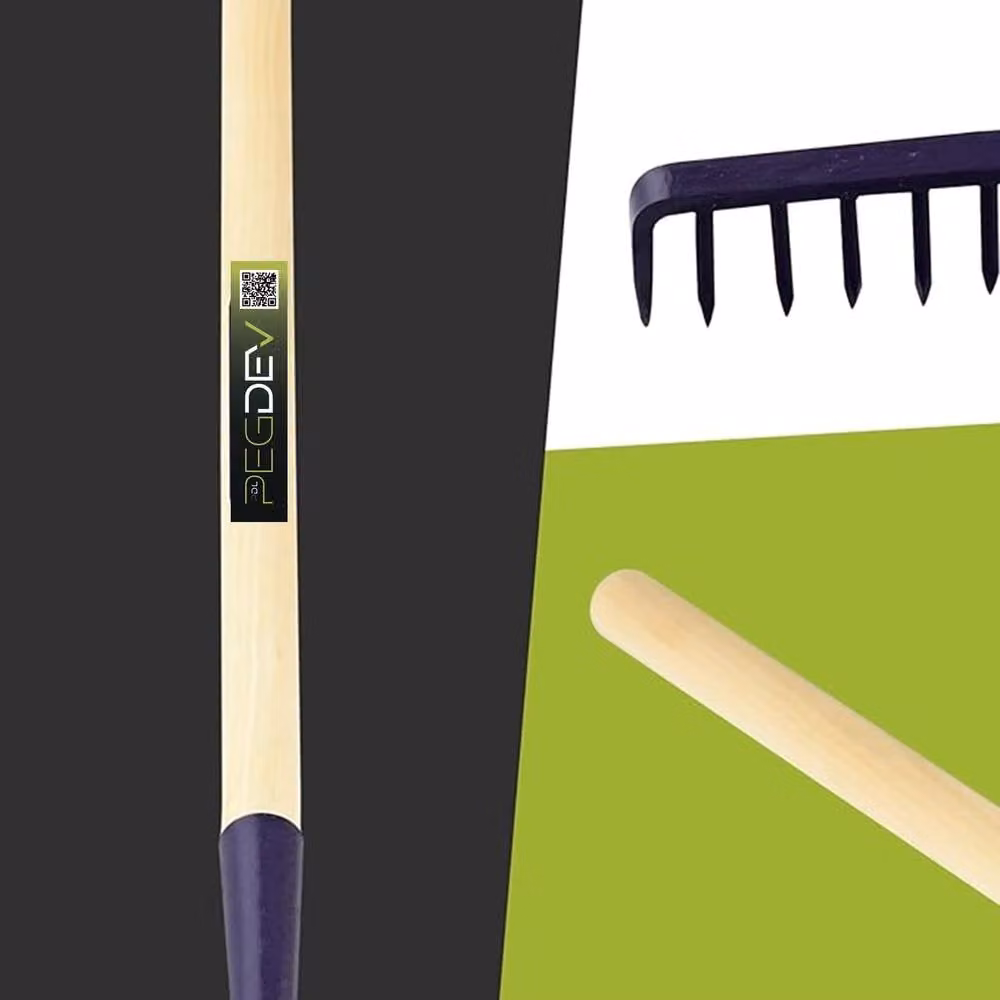 Pegdev Heavy Duty Tarmac Rake with Wooden Handle and 16 Blue Tines – 2